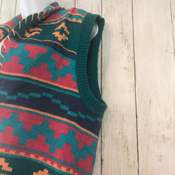 Vintage Nuovo Aztec Southwestern Sweater Vest Large - Picture 3 of 8